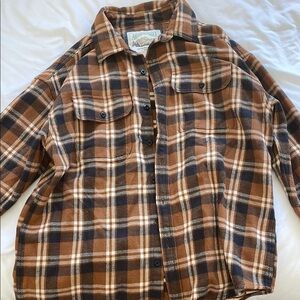American Eagle Outfitters Brown Plaid Shirt